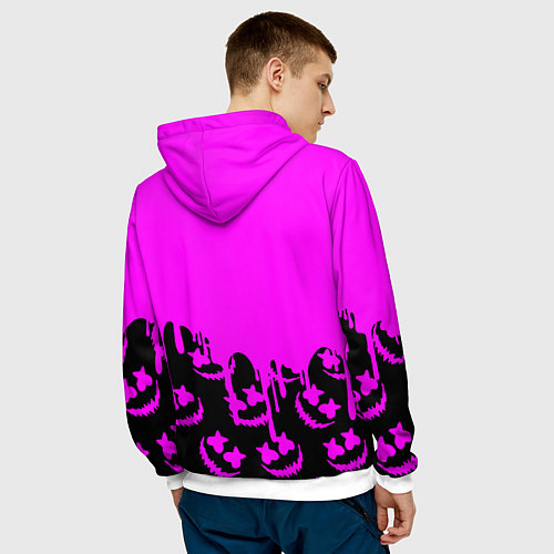 Мужская толстовка Marshmello neon nasa / 3D-Белый – фото 4