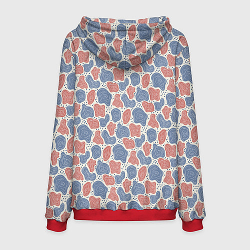 Мужская толстовка Абстрактный паттерн: пятна и плывущие формы / 3D-Красный – фото 2