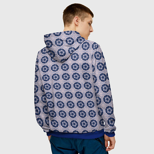Мужская толстовка Узор синяя плитка / 3D-Синий – фото 4