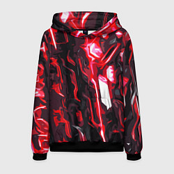 Мужская толстовка Красно-чёрная киберпанк абстракция