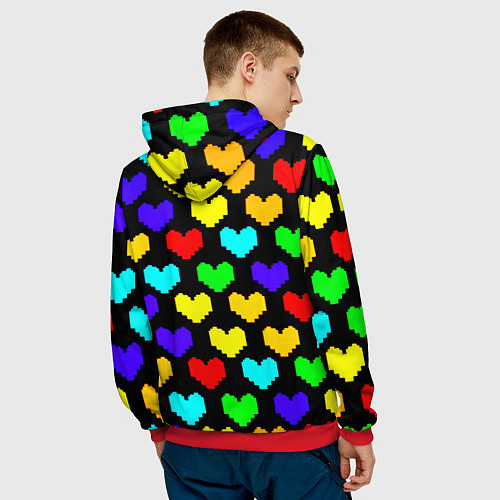 Мужская толстовка Роблокс сердца / 3D-Красный – фото 4