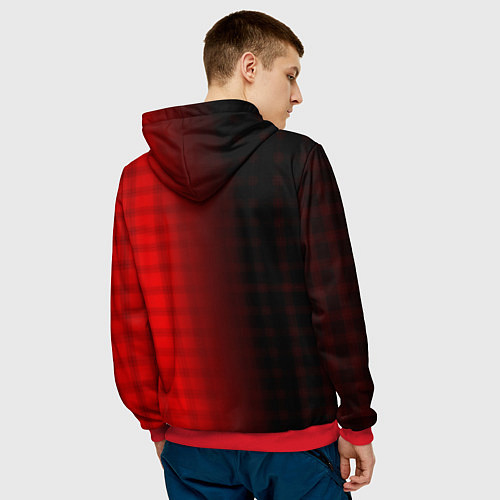 Мужская толстовка Герб РФ текстура красный / 3D-Красный – фото 4