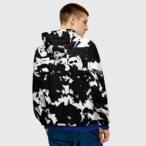 Мужская толстовка Все рэперы черно белый / 3D-Синий – фото 4