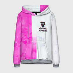 Мужская толстовка Game over pink abstraction