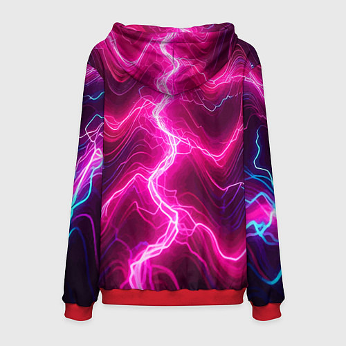 Мужская толстовка Pink lightnings - ai art fantasy / 3D-Красный – фото 2