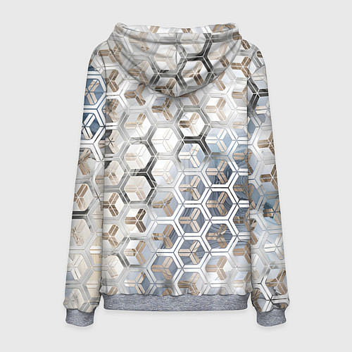 Мужская толстовка Зеркальные соты с переливами света / 3D-Меланж – фото 2