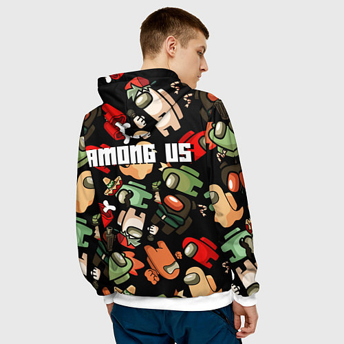 Мужская толстовка Персонажи Among us / 3D-Белый – фото 4