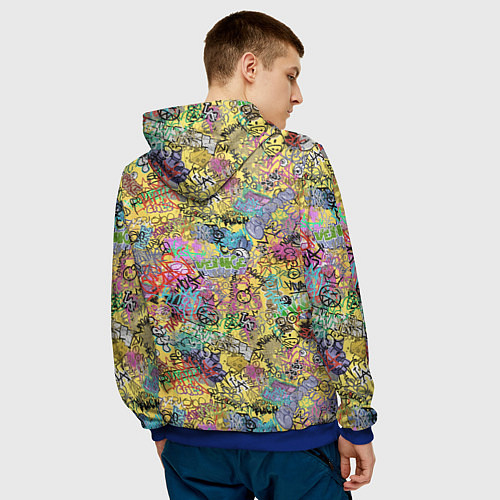 Мужская толстовка Граффити на стене / 3D-Синий – фото 4