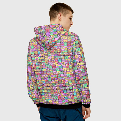 Мужская толстовка Человечки эмоциональные / 3D-Черный – фото 4