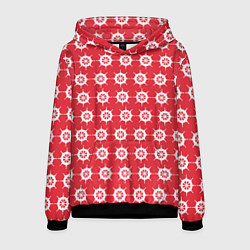 Мужская толстовка Паттерн с штурвалами на красном