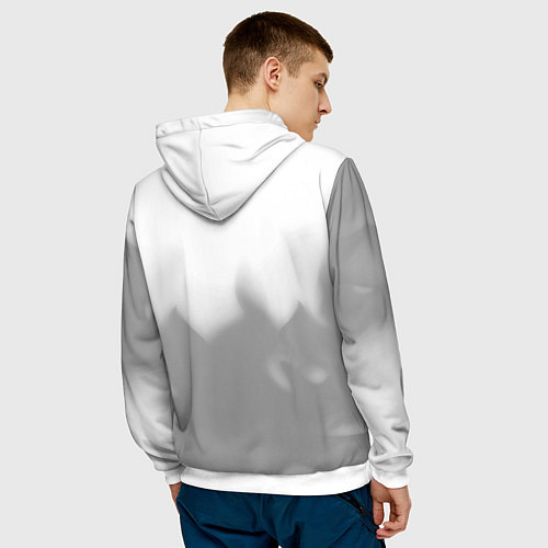 Мужская толстовка Deadlock glitch на светлом фоне посередине / 3D-Белый – фото 4