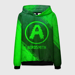 Толстовка-худи мужская Aerosmith - green gradient, цвет: 3D-черный