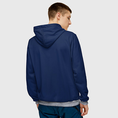 Мужская толстовка Sporty lifestyle синий фон для тенниса / 3D-Меланж – фото 4