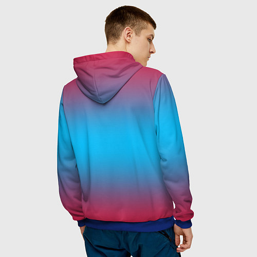 Мужская толстовка Neon gradeinet / 3D-Синий – фото 4