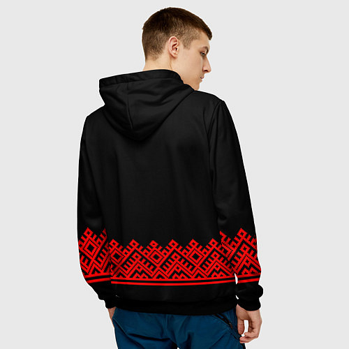 Мужская толстовка Вышиванка обережная - род / 3D-Черный – фото 4