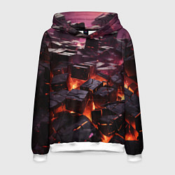 Мужская толстовка Черные абстрактные квадратные камни в лаве