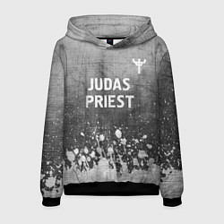 Толстовка-худи мужская Judas Priest - grey gradient посередине, цвет: 3D-черный