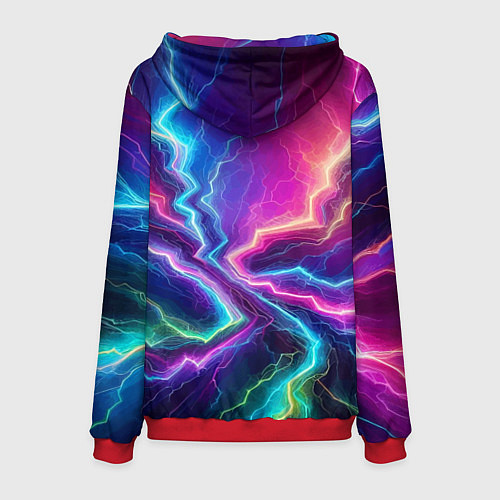 Мужская толстовка Tyrannosaur DJ - neon glow / 3D-Красный – фото 2