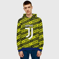 Толстовка-худи мужская Juventus pattern fc, цвет: 3D-синий — фото 2