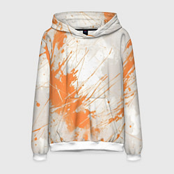 Мужская толстовка Оранжевая краска на белом