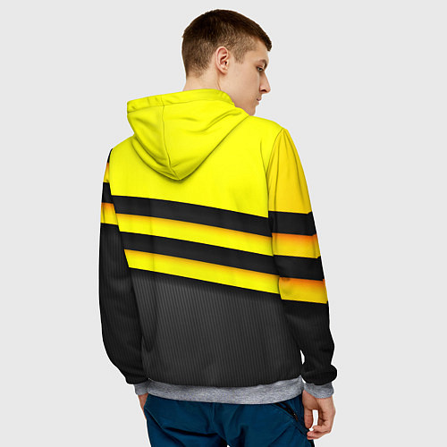 Мужская толстовка Герб РФ геометрия линии / 3D-Меланж – фото 4