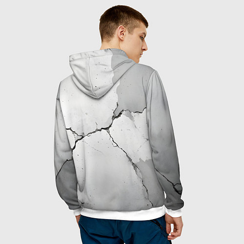 Мужская толстовка Растрескавшийся бетон / 3D-Белый – фото 4