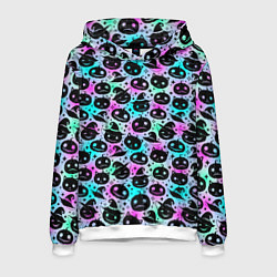 Мужская толстовка Halloween - тыквы на неоновом фоне