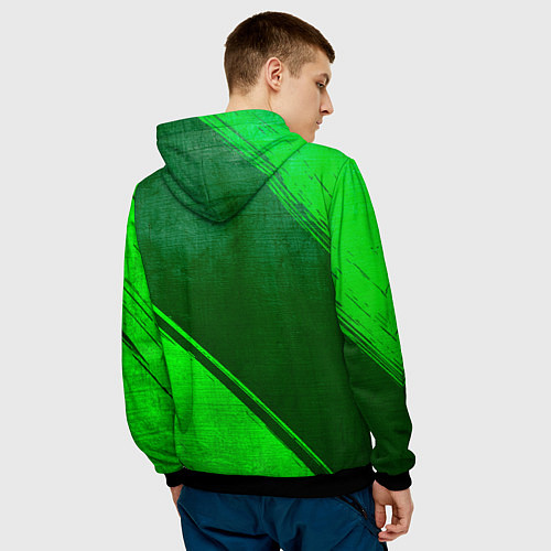 Мужская толстовка Metallica - green gradient вертикально / 3D-Черный – фото 4