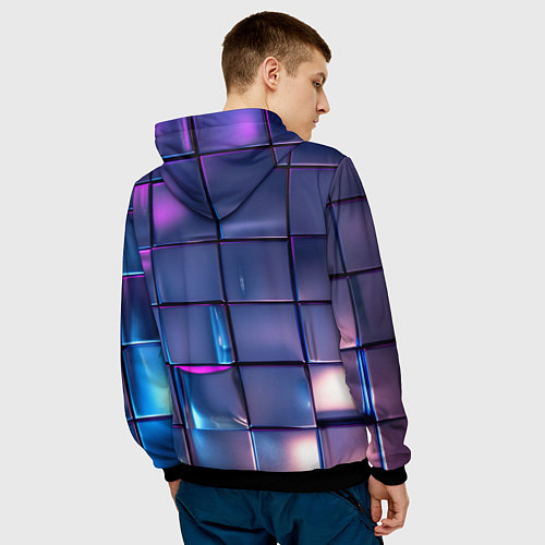 Мужская толстовка Неоновые кубики / 3D-Черный – фото 4