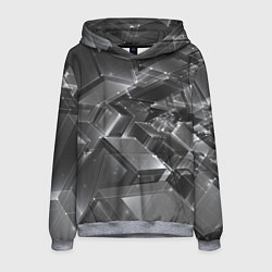 Толстовка-худи мужская Прозрачные кубы, цвет: 3D-меланж