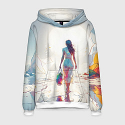 Мужская толстовка Девушка на фантастическом пляже