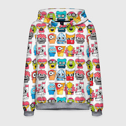 Мужская толстовка Разноцветные монстрики паттерн