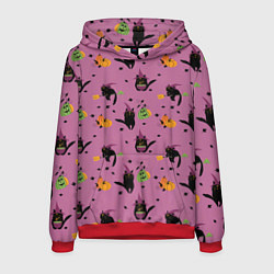 Мужская толстовка Хэллоуин и кот ведьмы