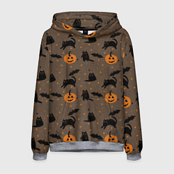 Мужская толстовка Хэллоуин и кот