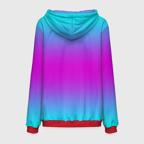 Мужская толстовка Градиент неоновые цвета / 3D-Красный – фото 2