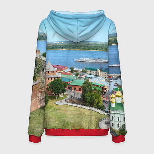 Мужская толстовка Нижний Новгород кремль / 3D-Красный – фото 2