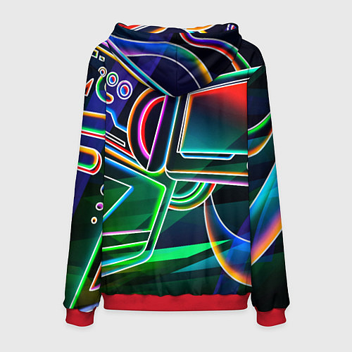 Мужская толстовка Неоновая психоделика геймер / 3D-Красный – фото 2