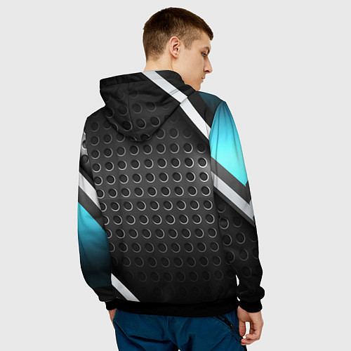 Мужская толстовка Россия герб карбон / 3D-Черный – фото 4