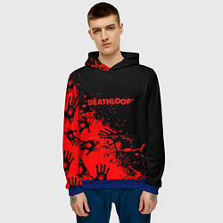 Толстовка-худи мужская Deathloop руки краска, цвет: 3D-синий — фото 2