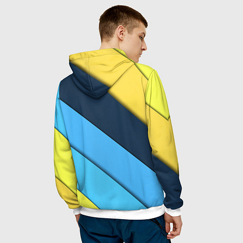 Мужская толстовка Линии геометрия / 3D-Белый – фото 4