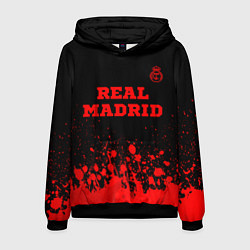 Толстовка-худи мужская Real Madrid - red gradient посередине, цвет: 3D-черный