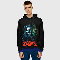 Толстовка-худи мужская Rob zombie portrait, цвет: 3D-синий — фото 2