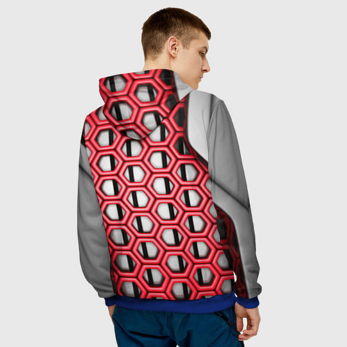 Мужская толстовка Россия герб сетка метала / 3D-Синий – фото 4