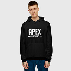 Толстовка-худи мужская Apex legends logo white, цвет: 3D-черный — фото 2