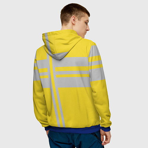 Мужская толстовка Полосы цвета / 3D-Синий – фото 4