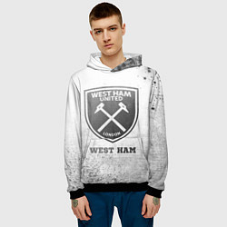 Толстовка-худи мужская West Ham - white gradient, цвет: 3D-черный — фото 2