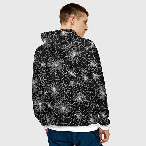 Мужская толстовка Паутина - паттерн / 3D-Белый – фото 4