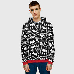 Толстовка-худи мужская Marshmello pattern music, цвет: 3D-красный — фото 2