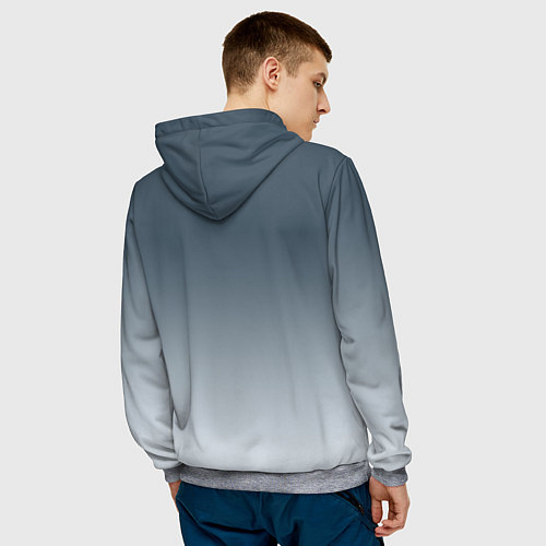 Мужская толстовка Красивая блондинка в маске - киберпанк / 3D-Меланж – фото 4