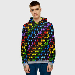 Толстовка-худи мужская Marshmello pattern neon, цвет: 3D-меланж — фото 2